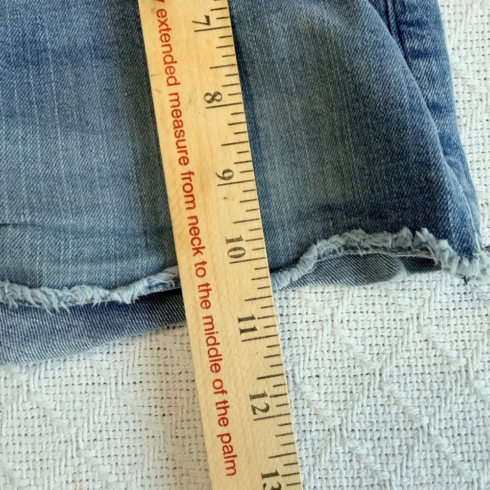 Abercrombie Kids High Rise Shortie Denim Shorts Distressed Frayed Hem Size 15/16